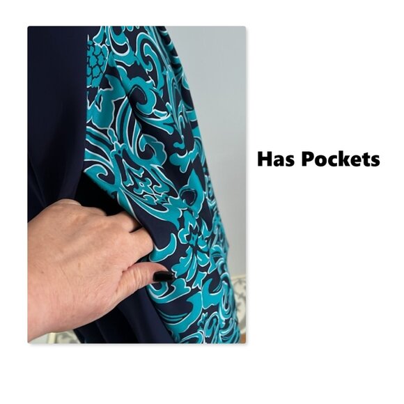 Roz & Ali Petite Scuba Knit Dress with Pockets Sz 10P - Picture 4 of 6